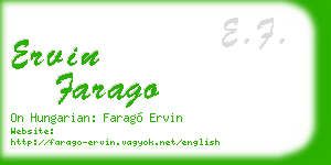 ervin farago business card